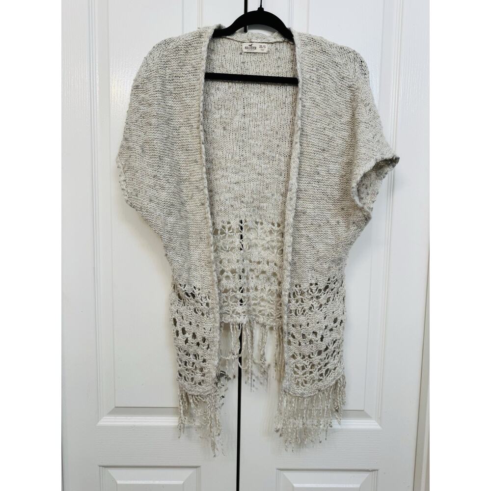 Hollister Knit Cardigan Cream Western‎ Style Women Size X Small (Fits Medium)